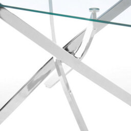 Home Detail Lila 120Cm Rectangle Glass Dining Table With Silver Legs - thumbnail 5