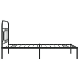 Berkfield Metal Bed Frame Without Mattress With Headboard Black 107X203Cm - thumbnail 5