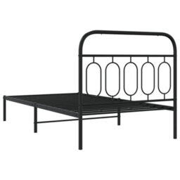 Berkfield Metal Bed Frame Without Mattress With Headboard Black 107X203Cm - thumbnail 6
