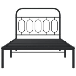 Berkfield Metal Bed Frame Without Mattress With Headboard Black 107X203Cm - thumbnail 4