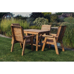 Churnet Valley Garden Furniture Ltd Valley 4 Seater Square 4Xc - Timber - L190 X W190 X H95 Cm - Minimal Assembly Required - Set Of Waterproof Cushions Included - thumbnail 2