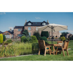 Churnet Valley Garden Furniture Ltd Valley 4 Seater Square 4Xc - Timber - L190 X W190 X H95 Cm - Minimal Assembly Required - Set Of Waterproof Cushions Included - thumbnail 4