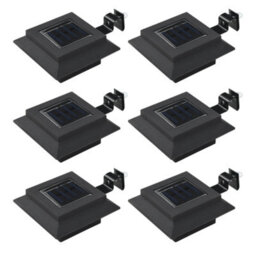 Outdoor Solar Lamps 6 Pcs Led Square 12 Cm Black - thumbnail 1