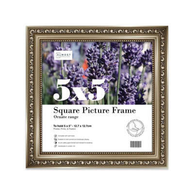 5X5 Gunmetal  Ornate Picture Frame (12.7 X 12.7Cm) Poster, Photo, Artwork, Gallery Wall Or Print - image 1
