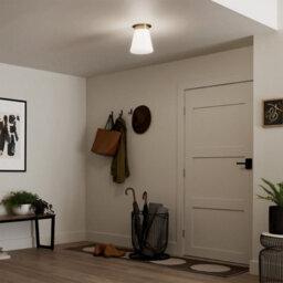 Luminosa Lighting Elstead Kichler Albers Semi Flush Ceiling Light Contemporary Champagne Bronze 1X E27 - thumbnail 5