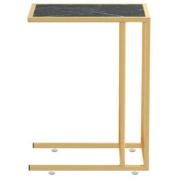 Berkfield Stylish Computer Side Table Black Marble 50X35X65 Cm Tempered Glass - thumbnail 4
