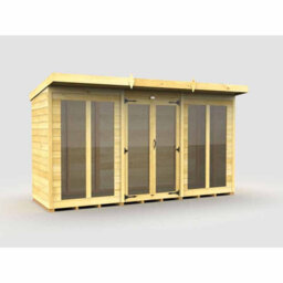 Buttercup Farm 12Ft X 4Ft Pent Summer House (Full Height Window) - Wood - L118 X W358 X H201 Cm - thumbnail 2