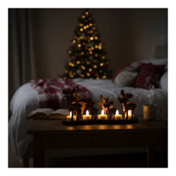 Snowtime Wooden Reindeer Led Light Up Tea Lights Christmas Table Decoration 14Cm - thumbnail 3