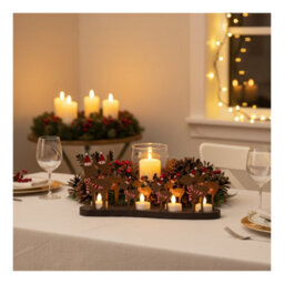 Snowtime Wooden Reindeer Led Light Up Tea Lights Christmas Table Decoration 14Cm - thumbnail 2