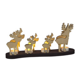 Snowtime Wooden Reindeer Led Light Up Tea Lights Christmas Table Decoration 14Cm - thumbnail 7