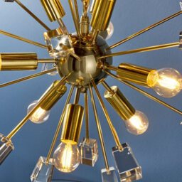 Anson Lighting Parrow Satin Brass And Clear K5 Crystal Glass 9 Light Ceiling Pendant - thumbnail 7