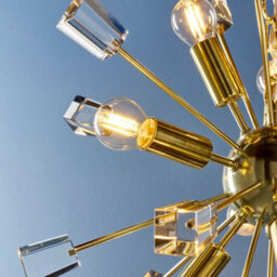 Anson Lighting Parrow Satin Brass And Clear K5 Crystal Glass 9 Light Ceiling Pendant - thumbnail 5