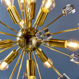 Anson Lighting Parrow Satin Brass And Clear K5 Crystal Glass 9 Light Ceiling Pendant - thumbnail 8