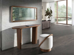 Angel Cerda Stylish Oval Walnut Console Table For Modern Homes - thumbnail 2