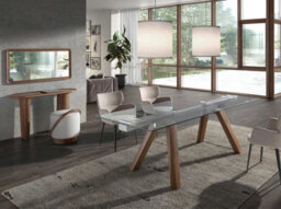 Angel Cerda Stylish Oval Walnut Console Table For Modern Homes - thumbnail 3
