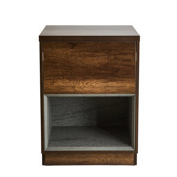 Homestylestore Dark Oak 600mm Bathroom Vanity Unit Open Shelf With Led Light - thumbnail 1