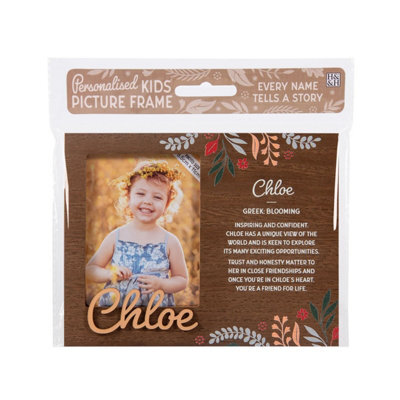 History & Heraldry Pre-Personalised Picture Frame With Child's Name And Meaning - Chloe - For 8.5 X 11Cm Photo - Over 90 Titles Available - image 1