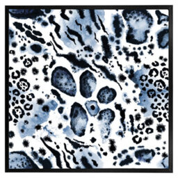 "Andrew Lee Blue Leopard Print (Picutre Frame) / 12X12"" / Oak" - thumbnail 2