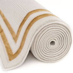 The Rugs Carmel Cream/gold Bordered Area Rug And Runner Non Shedding, Stain Resistant, Soft - thumbnail 5