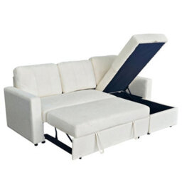 Aspire Nexis Corner Sofa Bed With Storage, Chaise On The Right Natural - thumbnail 4