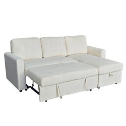 Aspire Nexis Corner Sofa Bed With Storage, Chaise On The Right Natural - thumbnail 3