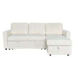 Aspire Nexis Corner Sofa Bed With Storage, Chaise On The Right Natural - thumbnail 2