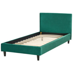 Beliani Bed Velvet Fitou 90 X 200 Cm (Eu Single) Dark Green - thumbnail 4