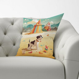 Warren Reed Designer Splashart Elephant And Fire Cushions 60Cm X 60Cm - thumbnail 2