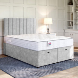 Divan Base Direct Plush Light Silver Ottoman Divan 2Ft6 Small Single End Lift Ottoman