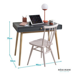 Nöa & Nani Noa & Nani Desk In Dark Grey And Natural Pine Frank - thumbnail 5