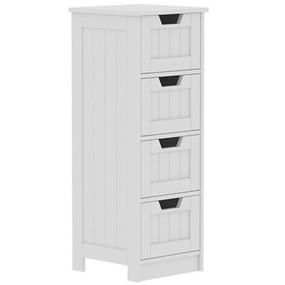 Lassic Hayle Matt White Bathroom Drawer Cabinet (H) 810mm (W) 300mm (D) 30Cm - image 1