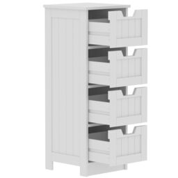 Lassic Hayle Matt White Bathroom Drawer Cabinet (H) 810mm (W) 300mm (D) 30Cm - thumbnail 2
