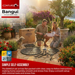 Centurion Supports Bangui Garden And Patio Cast Aluminium Bistro Table Black - thumbnail 8