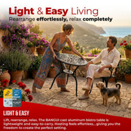 Centurion Supports Bangui Garden And Patio Cast Aluminium Bistro Table Black - thumbnail 7
