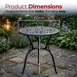Centurion Supports Bangui Garden And Patio Cast Aluminium Bistro Table Black - thumbnail 9