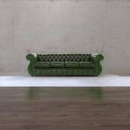 Chesterfield 4 Seater Sofa Antique Green Real Leather In Kimberley Style - thumbnail 5