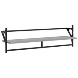 Berkfield 6 Piece Wall Shelf Set With Bars Grey Sonoma Engineered Wood - thumbnail 5