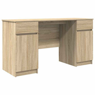 Berkfield Modern Desk Sonoma Oak 140X49X76 Cm Engineered Wood - image 1
