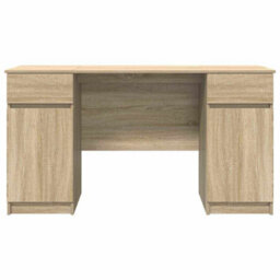 Berkfield Modern Desk Sonoma Oak 140X49X76 Cm Engineered Wood - thumbnail 7