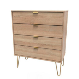 Honshu 4 Drawer Chest Of Drawers In Bardolino Oak (Ready Assembled) - thumbnail 3