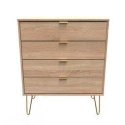Honshu 4 Drawer Chest Of Drawers In Bardolino Oak (Ready Assembled) - thumbnail 1