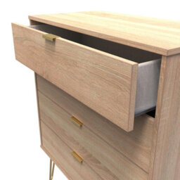 Honshu 4 Drawer Chest Of Drawers In Bardolino Oak (Ready Assembled) - thumbnail 5
