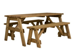Arbor Garden Solutions Victoria Space Saving Picnic Table Benches Set (5Ft, Rustic Brown)
