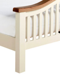 Save On Goods UK 6Ft Super King Real Oak And Cream,chunky, Curved, Solid,strong,wood Bed Frame.high Foot End Wooden Bedstead - thumbnail 2