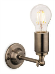 Luminosa Lighting Luminosa Indy 1 Light Indoor Candle Wall Light Antique Brass, E27