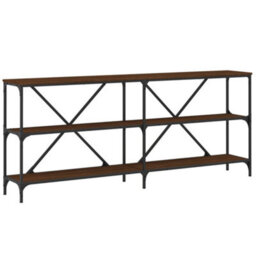 Vidaxl Console Table Brown Oak 180X30X75 Cm Engineered Wood And Iron - thumbnail 2