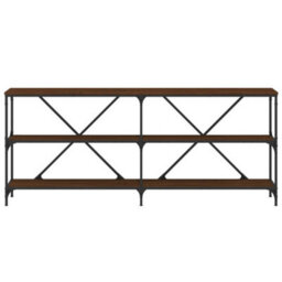 Vidaxl Console Table Brown Oak 180X30X75 Cm Engineered Wood And Iron - thumbnail 4