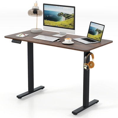 Gainoom Ergonomic Brown Stand Up Desk 120X60Cm Electric Standing Computer Desk - image 1