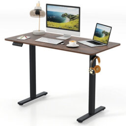 Gainoom Ergonomic Brown Stand Up Desk 120X60Cm Electric Standing Computer Desk - thumbnail 1