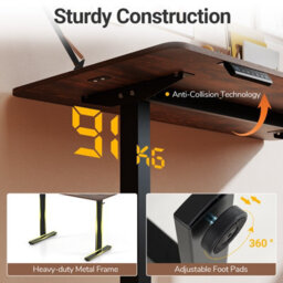 Gainoom Ergonomic Brown Stand Up Desk 120X60Cm Electric Standing Computer Desk - thumbnail 9
